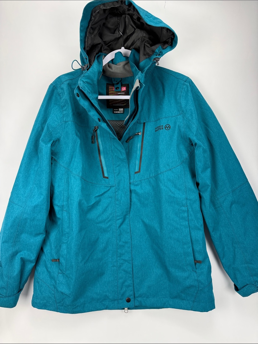Outdoor Master Teal Waterproof Hooded Jacket (Shell) Women’s Medium NWOT